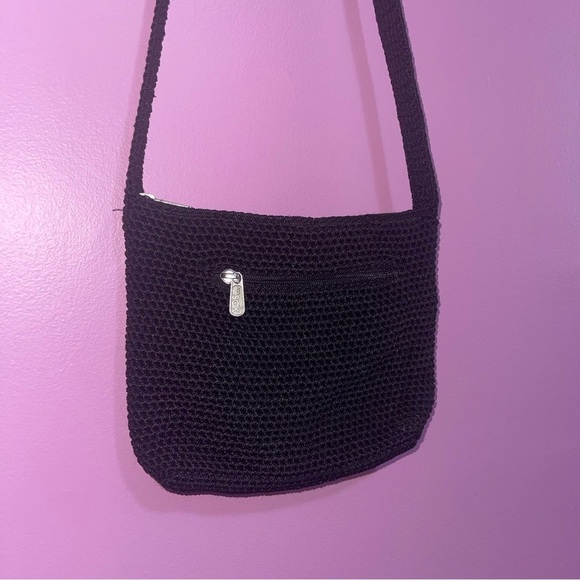 The Sak Crochet Purse Original Black Shoulder Crossbody Bag Zipper Boho - Picture 6 of 8